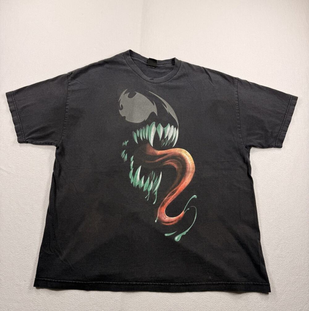 Vintage Y2K MARVEL Mad Engine Venom Mega Print T Shirt Spiderman Size XL
